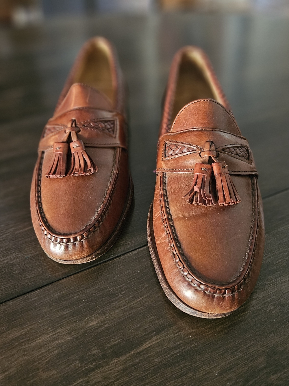 Men's Allen Edmonds Brown Leather Tassel Loafers